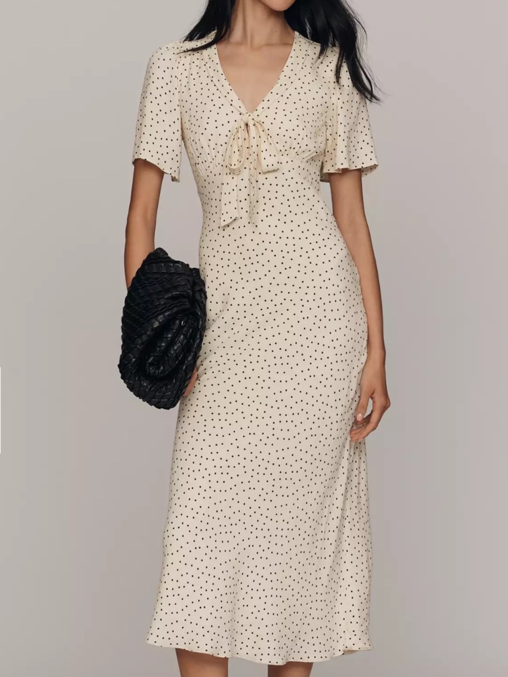 NWT REFORMATION Tyra Short Sleeve V-Neck Midi Dress!
